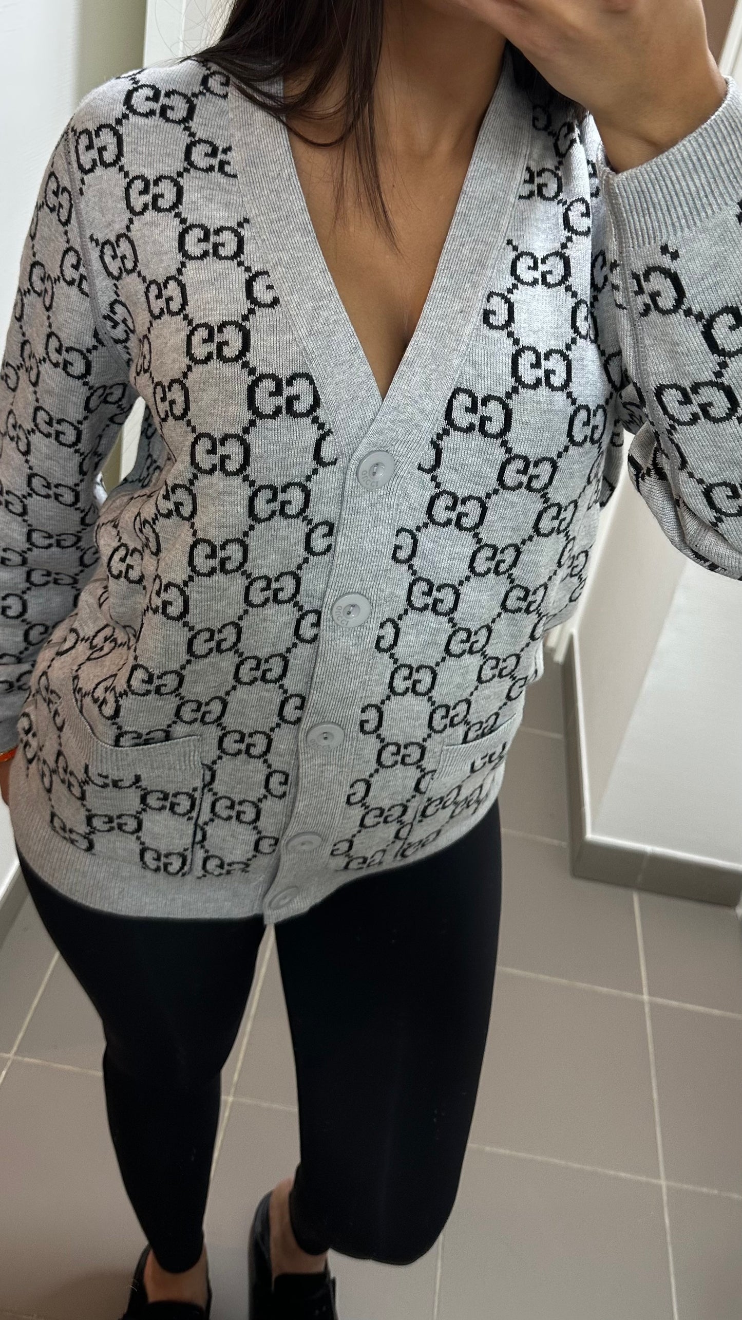 Cardigan GG Gris
